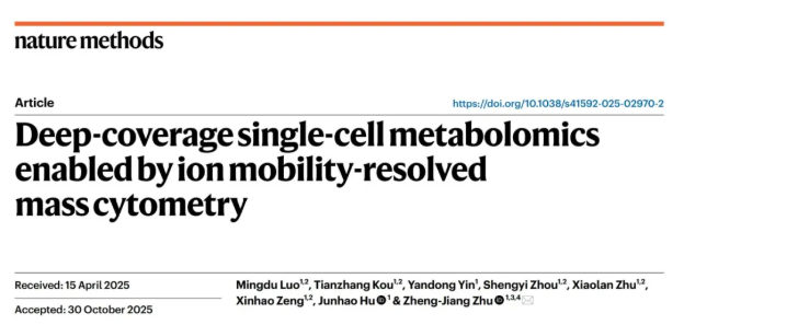 nature methods (IF=32.1)|朱正江研究员团队引领代谢组学技术正式进入单细胞时代(图1)