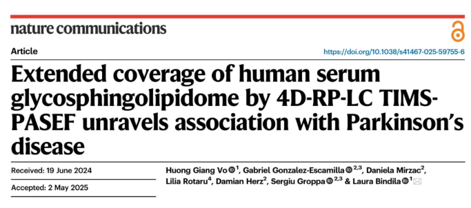 nat.commun.(IF=15.7)|4D脂质组学破译帕金森病糖鞘脂表达规律，解锁生物标志物新可能(图1)