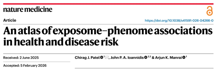 nature medicine (IF=50)|改写健康命运：环境暴露组的临床预测价值深度解析！(图1)
